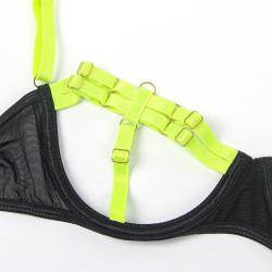 Subblime - 955281 Ensemble Soutien-Gorge Avec Collier Et Détails De Jambes Vert Fluorescent L/Xl